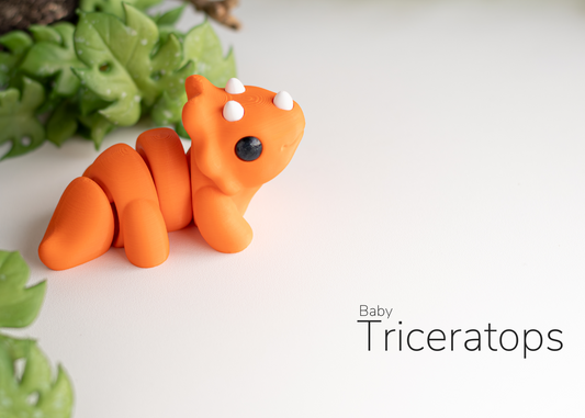 Adorable 3D-Printed Baby Triceratops Orange