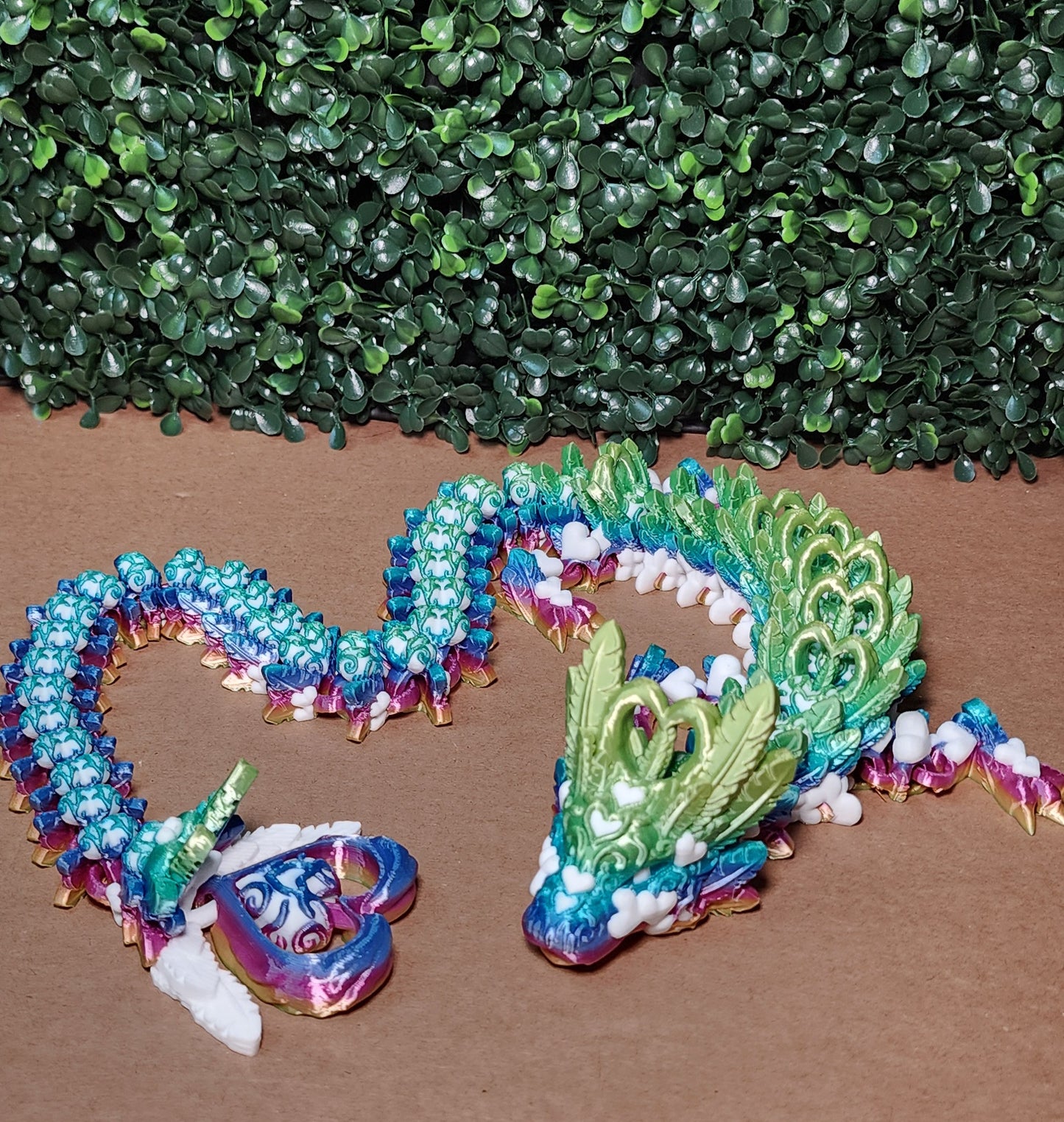 3D-Printed Crystal Light Heart Dragon White