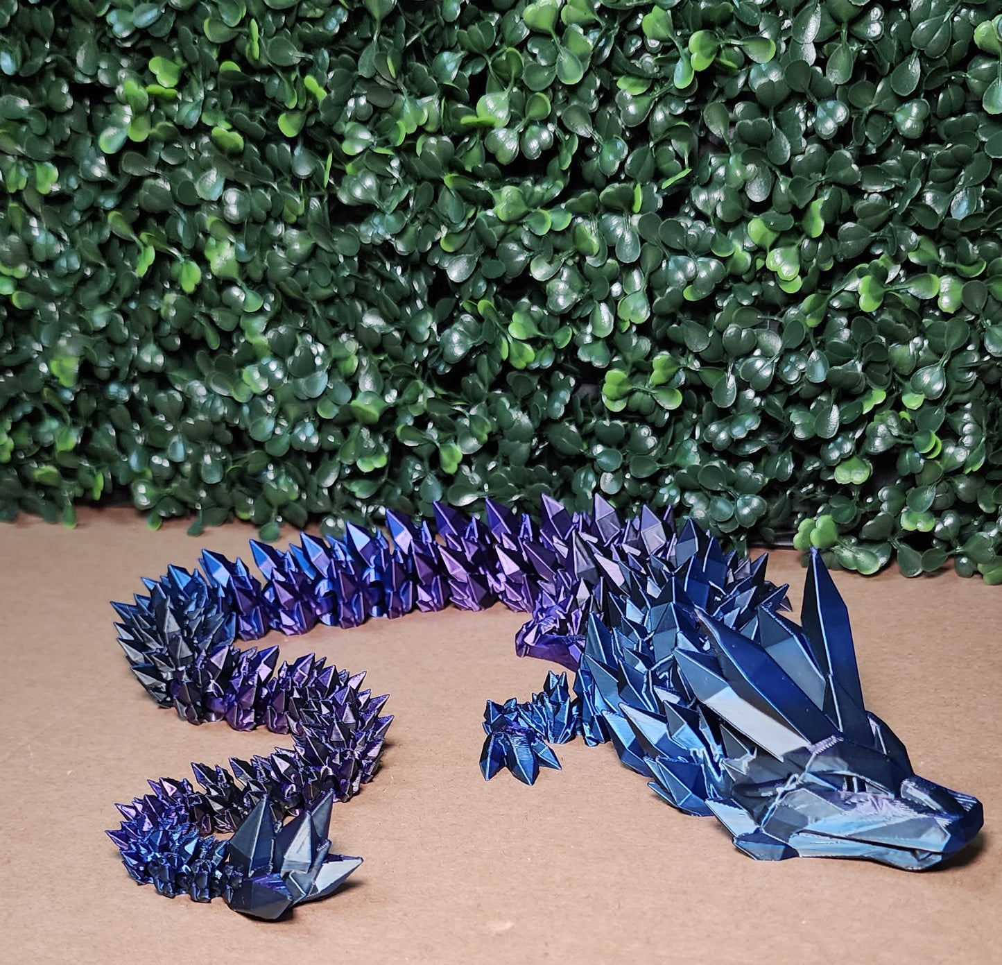 3D-Printed Crystal Dragon Blue, Purple and Black