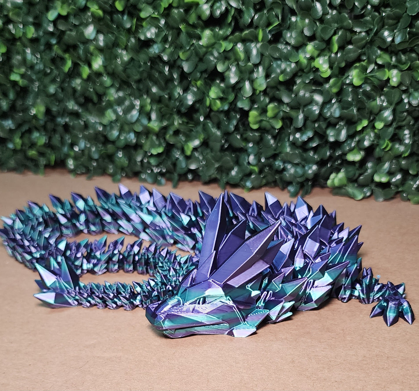 3D-Printed Crystal Dragon Purple and Green