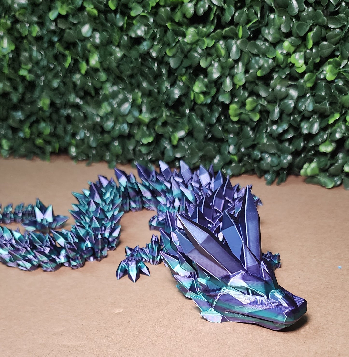 3D-Printed Crystal Dragon Purple and Green