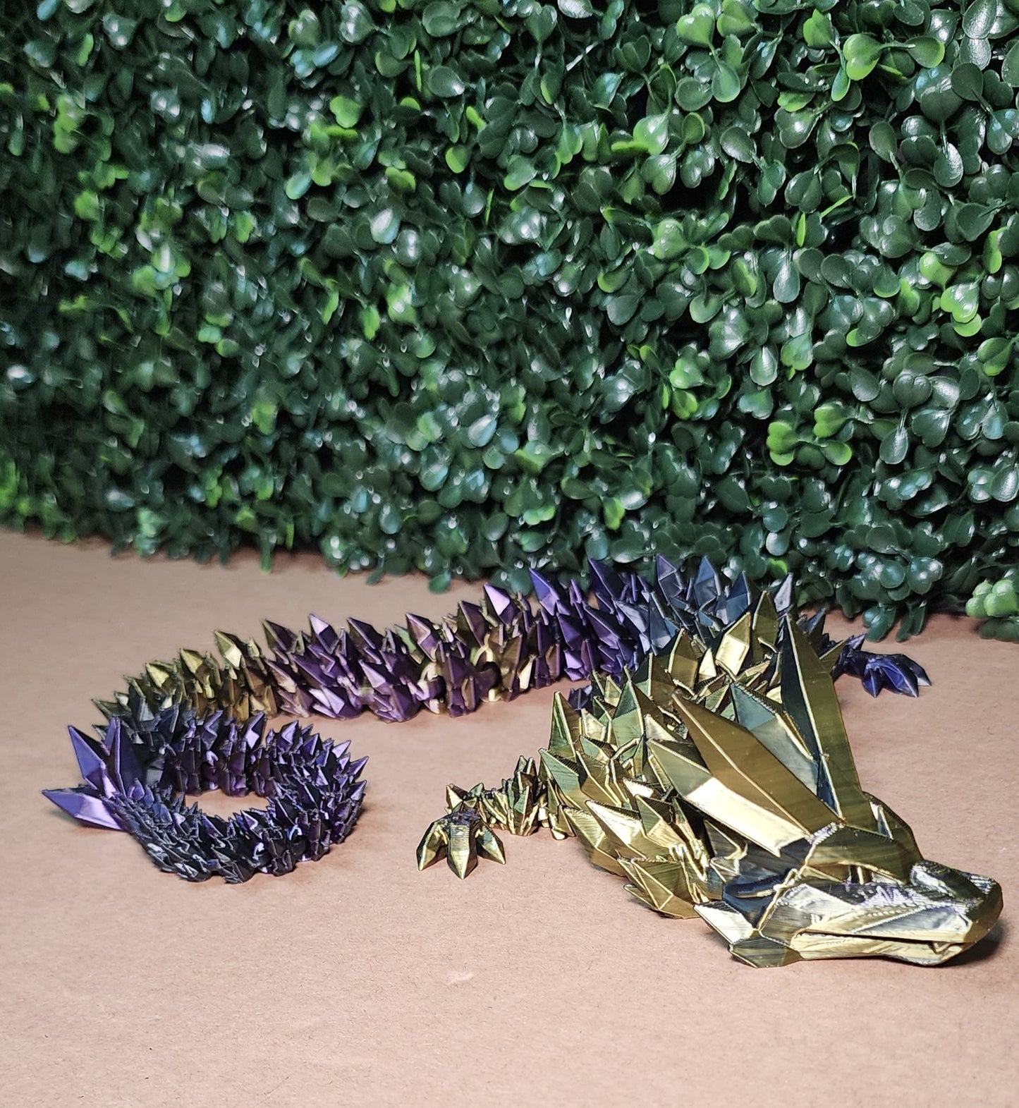 3D-Printed Crystal Dragon Purple and Gold