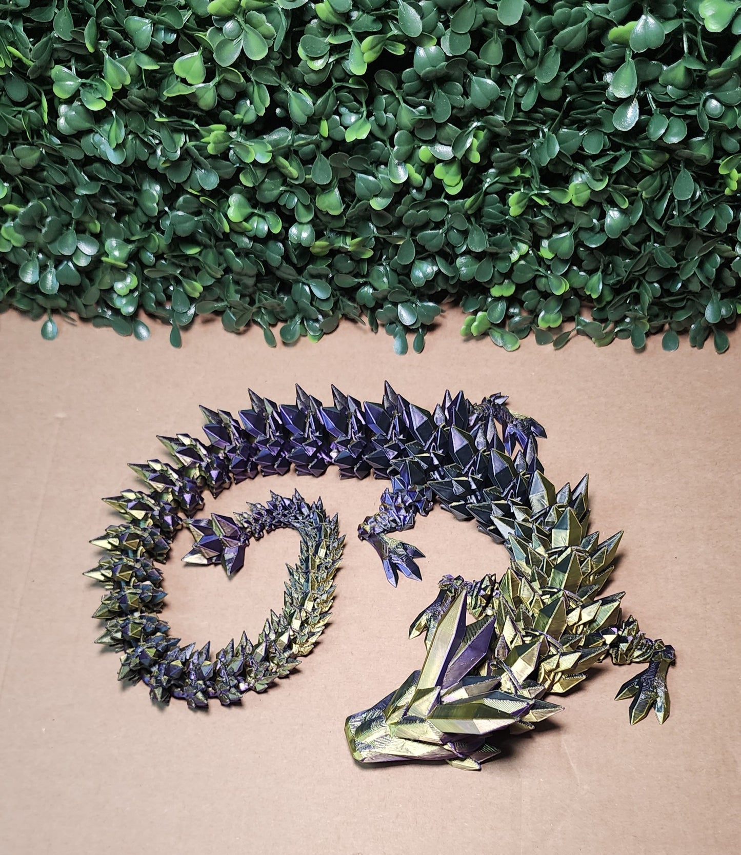 3D-Printed Crystal Dragon Purple and Gold