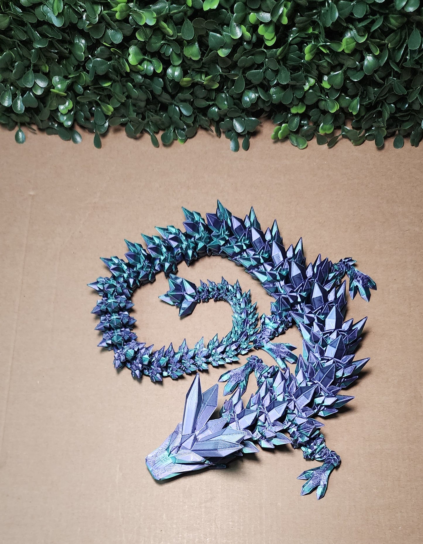 3D-Printed Crystal Dragon Purple and Green