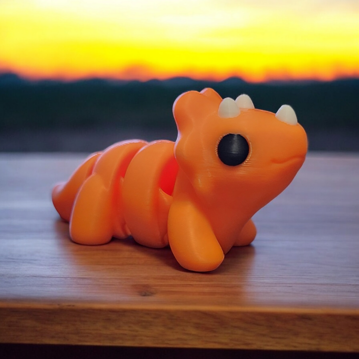 Adorable 3D-Printed Baby Triceratops Orange