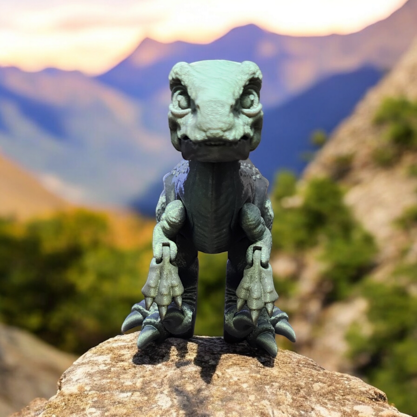 3D Printed T-Rex Dinosaur Figure Green