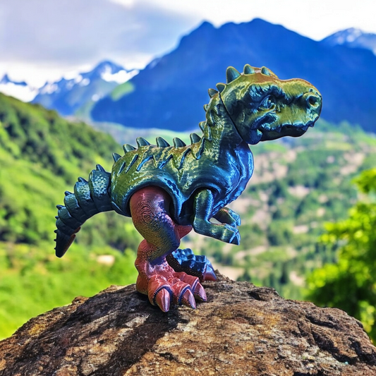 3D Printed T-Rex Dinosaur Figure - Multi Color Dark