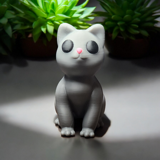 Adorable 3D-Printed Cat Sculpture